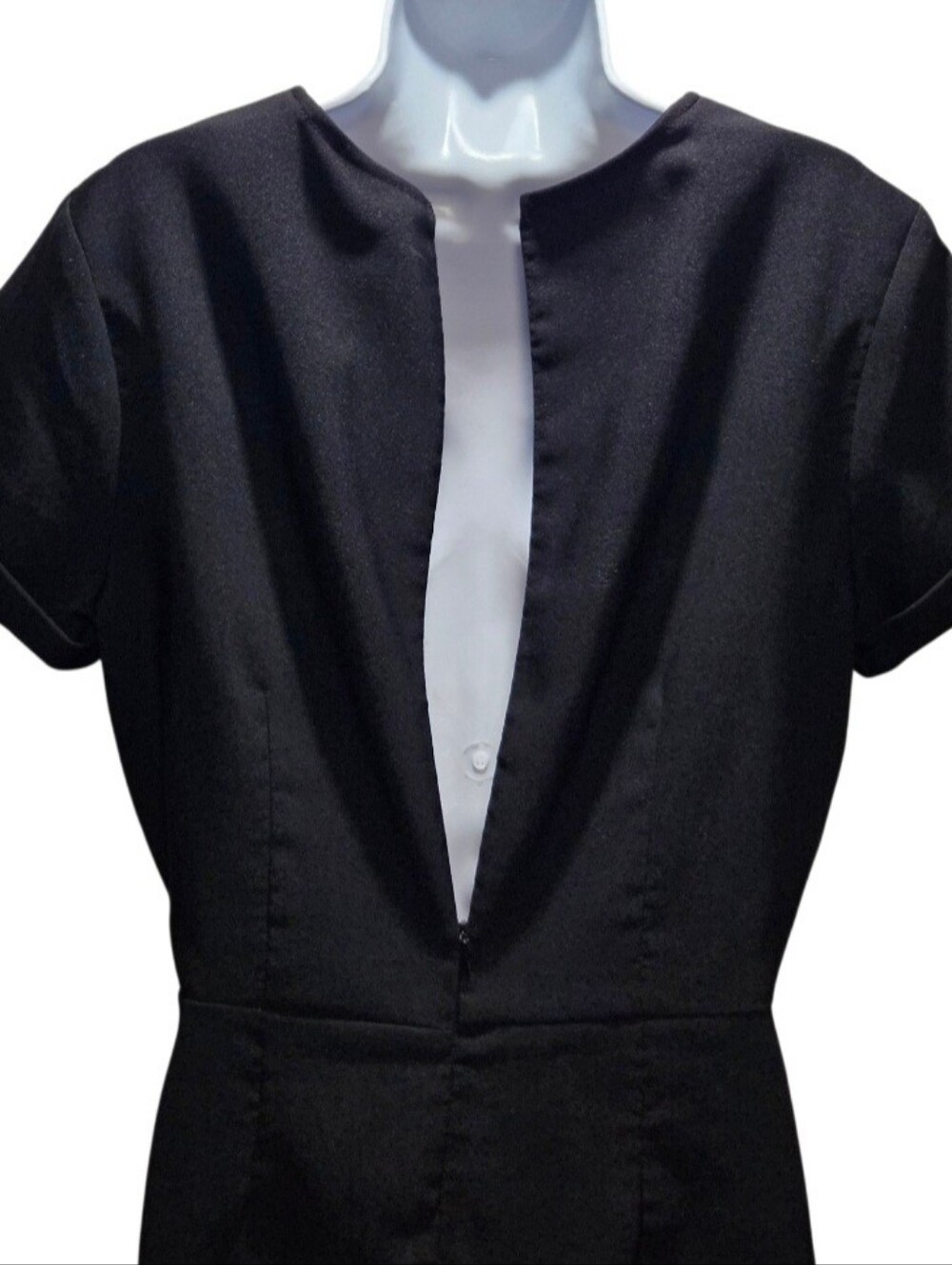 0146 Folter Black Collared Side Button Dress NWT Size XL Goth Pinup Rockability - Picture 4 of 10